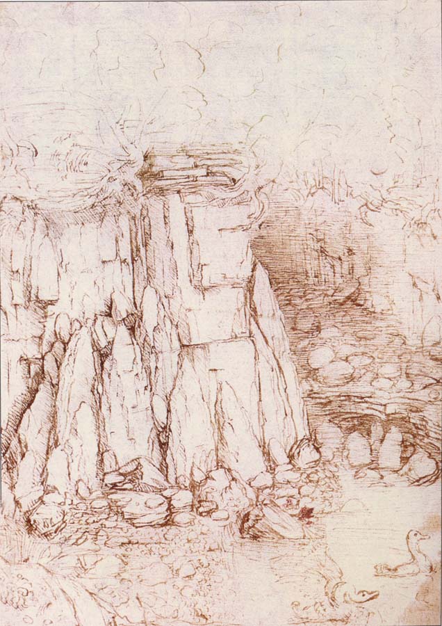 LEONARDO da Vinci A rock gorge
